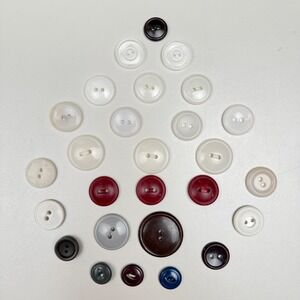 Mixed Button Lot Vintage Assorted Sizes Burgundy Cream Crafting Sewing Project